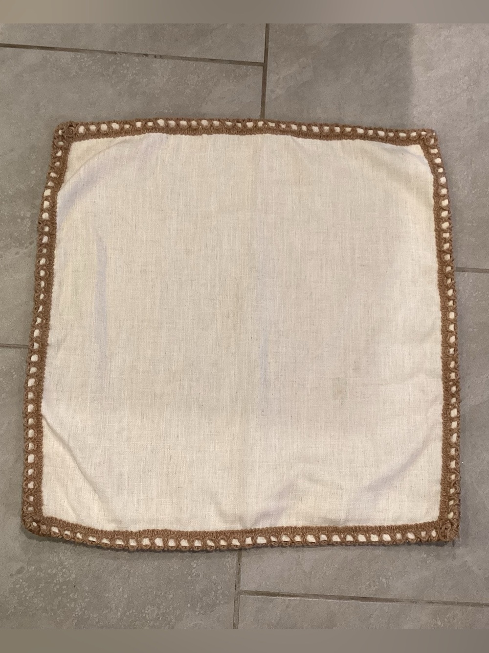 Phantoscope Farmhouse Burlap Linen Tailored Edge decorative throw pillow cover